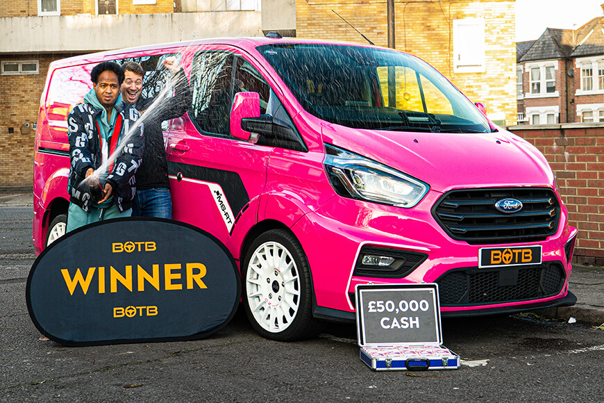 Ford Transit Custom MS-RT prize competition · World Tombola Ford Transit Custom MS-RT prize